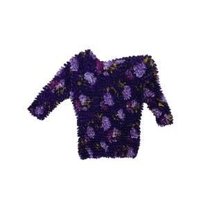 Women’s Floral Magic Bubble Popcorn Shirt – One Size Stretchy Vintage Top Blouse